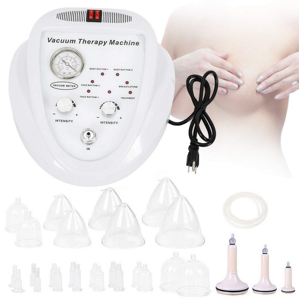 Vacuum therapy body cupping machine with intensity dial interface