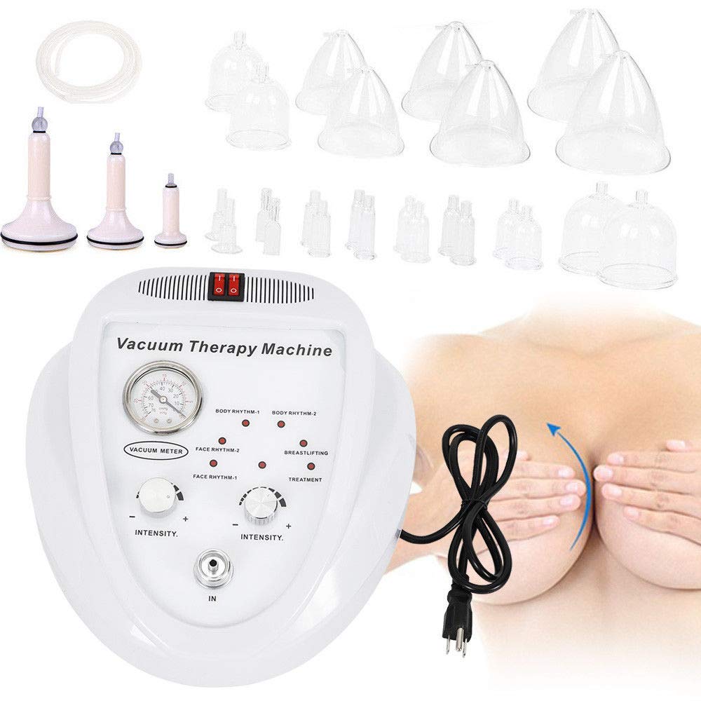 Electric chest enhancement massager suction cups close up