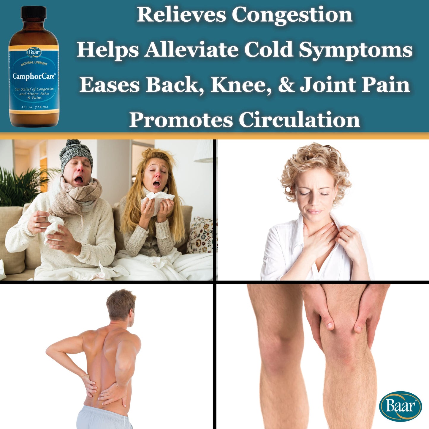 Baar Camphor Care natural liniment being prepared for targeted back massage
