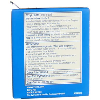 Top view of the blue Vicks VapoRub jar cap with distinct branding