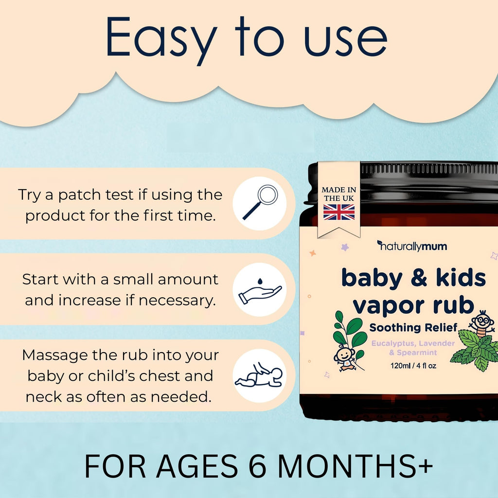 NaturallyMum baby vapor rub 120 milliliter jar size reference