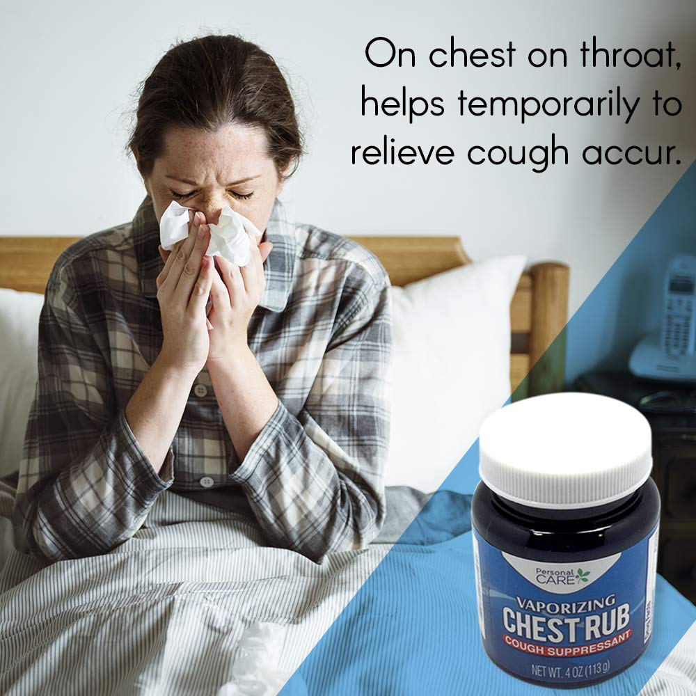 USA imported Personal Care cough suppressant vapor rub jar angled view