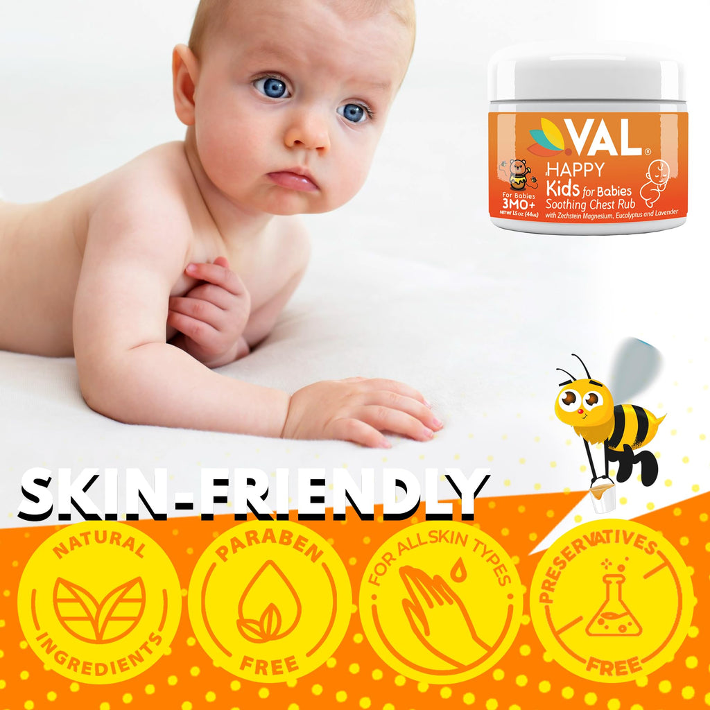Applying VAL baby chest rub on the soles of infant feet for bedtime relaxation