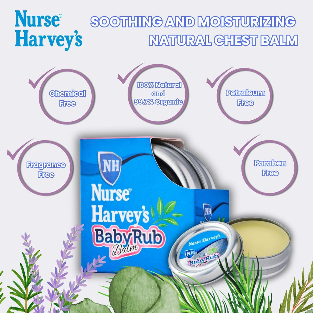 Natural baby chest rub balm for soothing infant coughs and clearing congested airways.