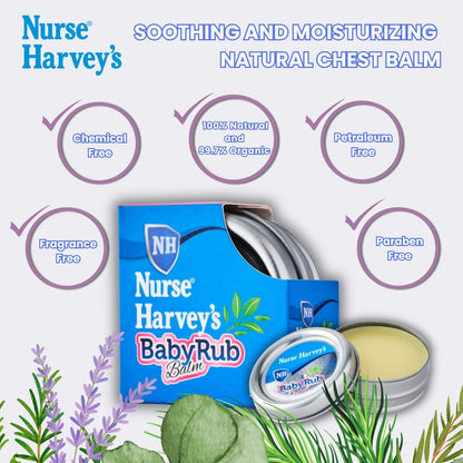 Natural baby chest rub balm for soothing infant coughs and clearing congested airways.