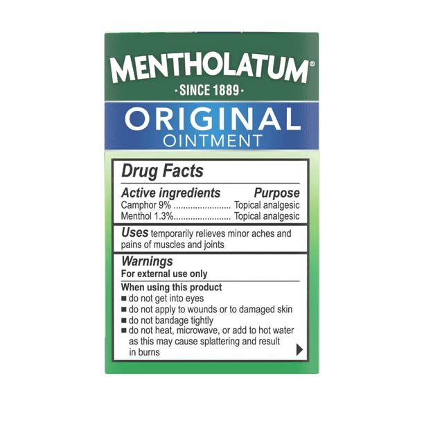 Mentholatum Original Chest Rub packaging showing natural active ingredients