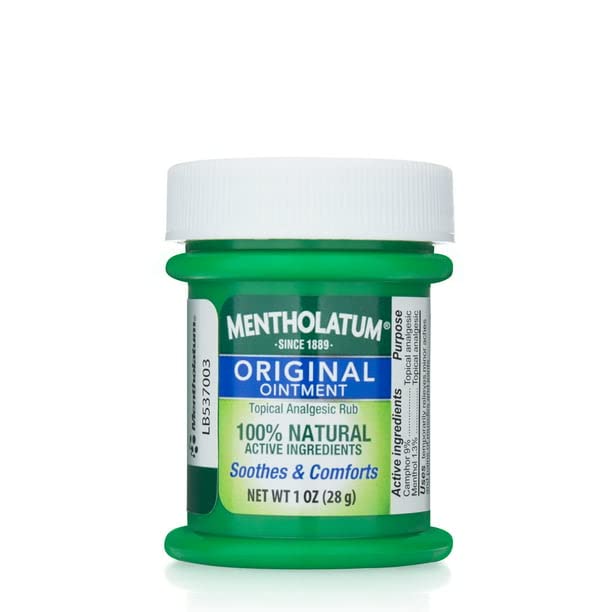 Authentic Mentholatum cold relief ointment for chest and nasal vapor therapy