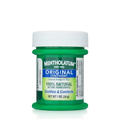 Authentic Mentholatum cold relief ointment for chest and nasal vapor therapy