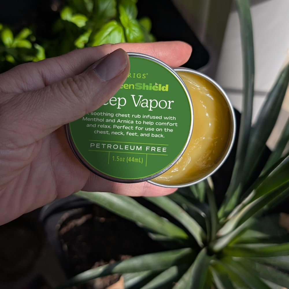 Sprigs Deep Vapor botanical ingredients and texture close up