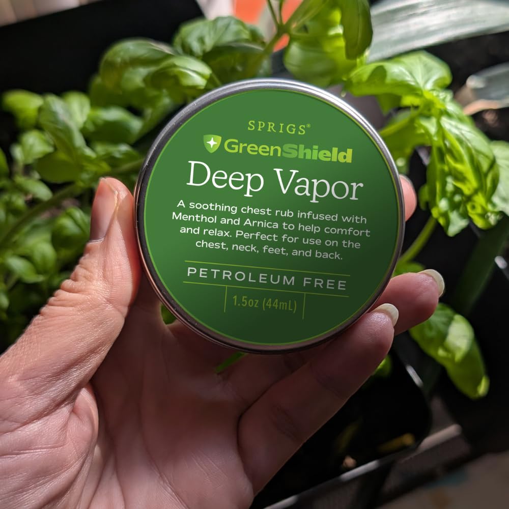Sprigs Deep Vapor natural chest rub branding and packaging