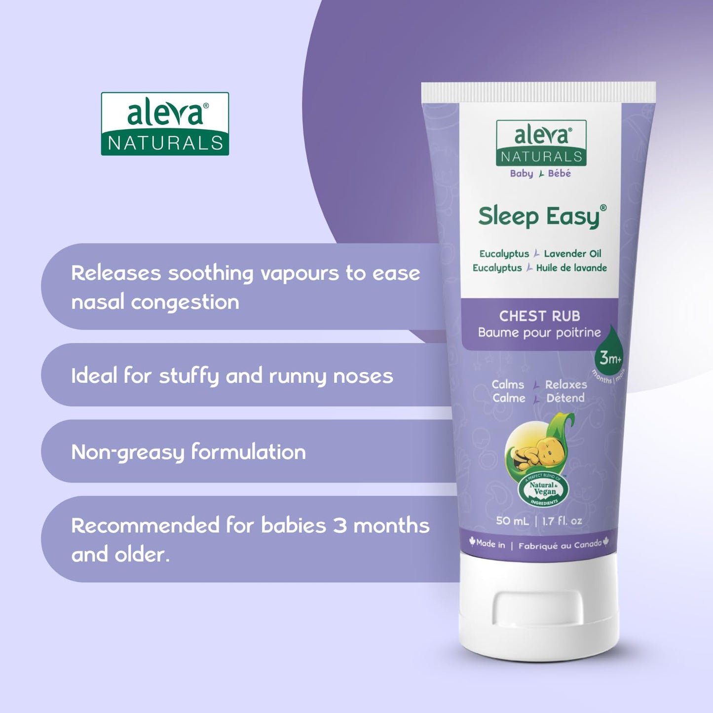 Gently squeezing the 50ml tube of Aleva Naturals baby chest rub for application