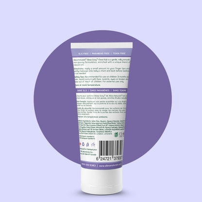 Aleva Naturals baby rub box packaging showing the imported Canadian formulation