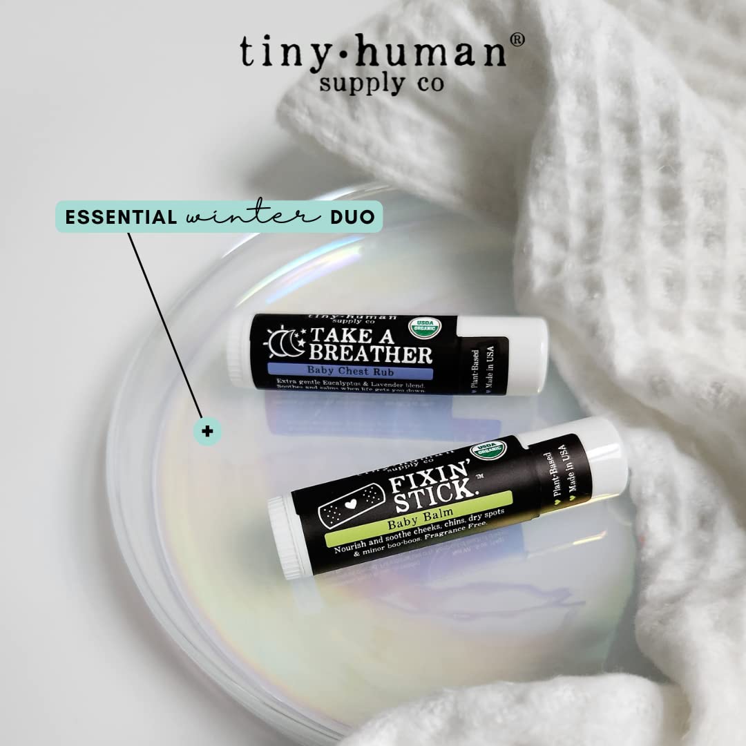 Close-up of the travel-friendly 0.5 ounce natural vapor rub sticks designed for infants and toddlers.
