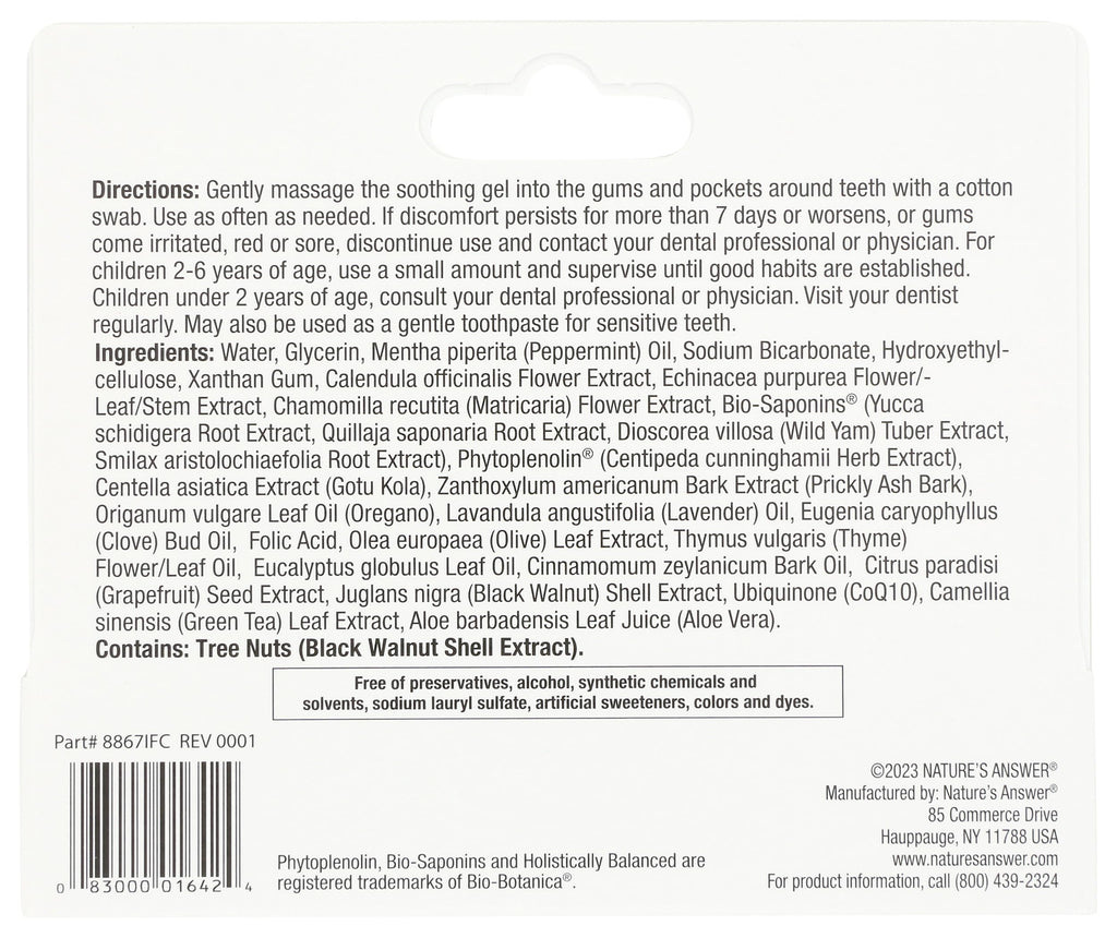 Nature's Answer PerioBrite Rub tube showcasing the coolmint flavor label