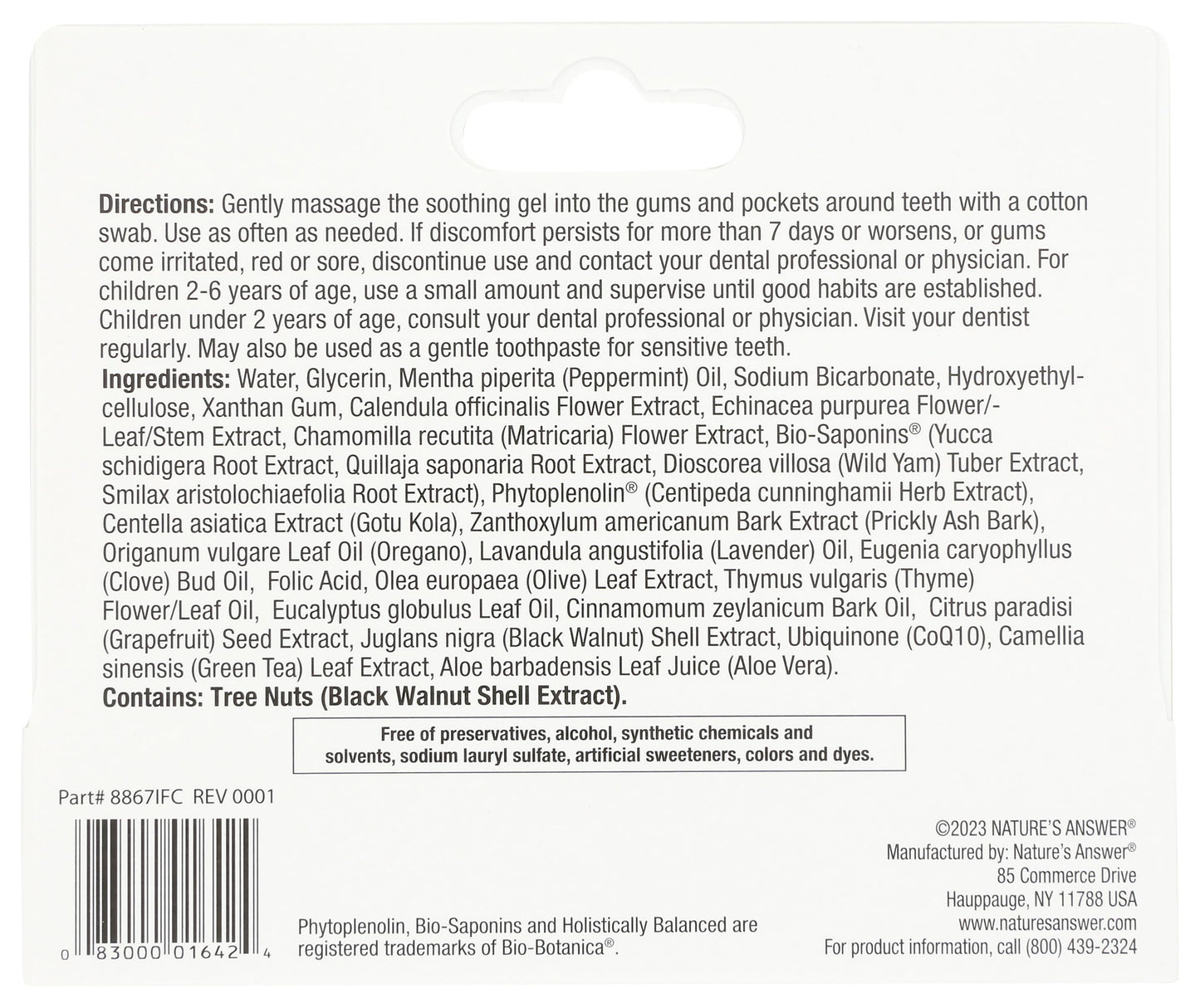 Nature's Answer PerioBrite Rub tube showcasing the coolmint flavor label