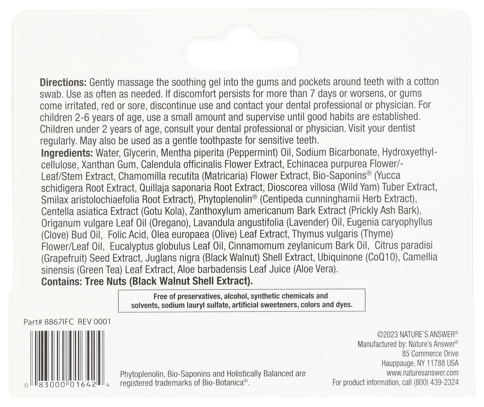 Nature's Answer PerioBrite Rub tube showcasing the coolmint flavor label