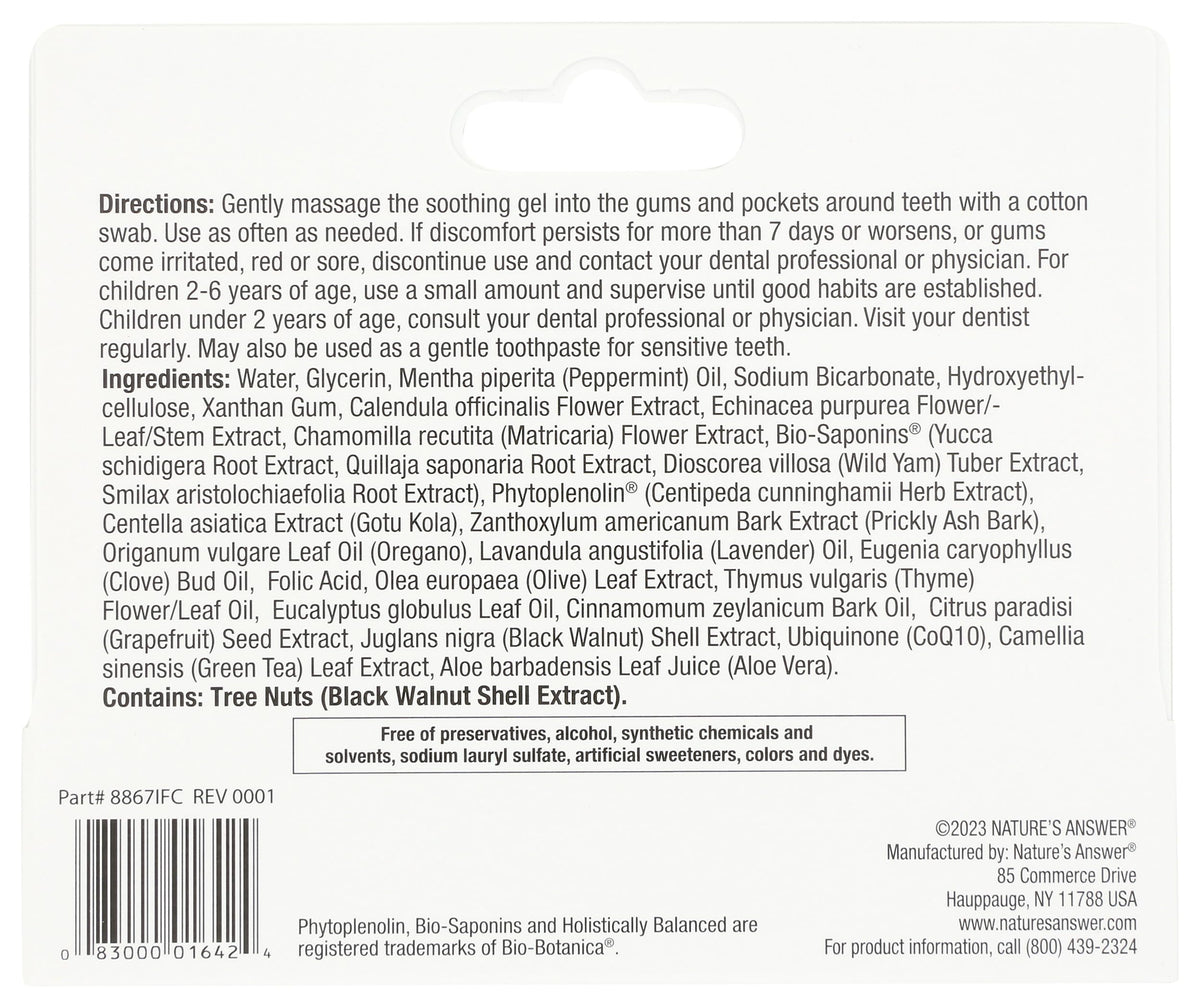 Nature's Answer PerioBrite Rub tube showcasing the coolmint flavor label