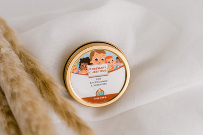 Applying natural baby chest rub onto infant feet for comfort