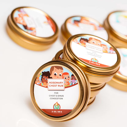 Two ounce gold metal tin of Punkin Butt baby vapor rub