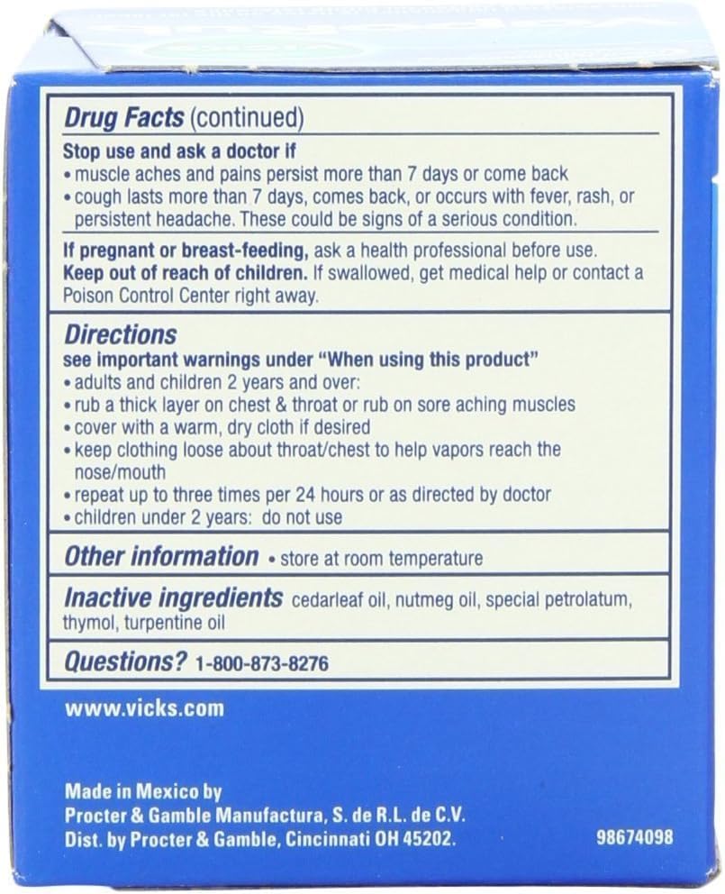 Authentic USA imported Vicks VapoRub topical analgesic ointment double pack packaging
