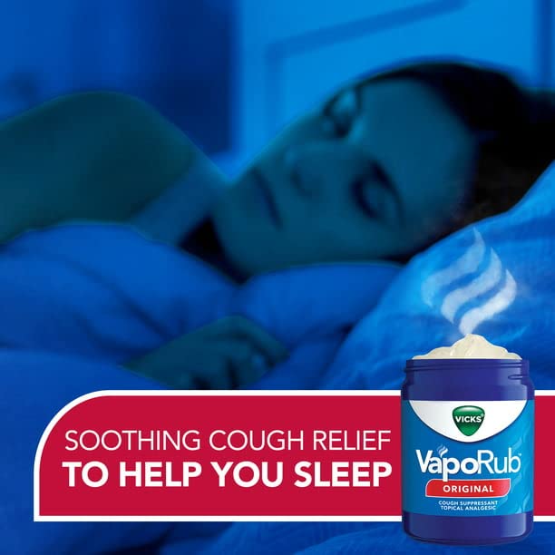 Back label of imported Vicks VapoRub showcasing active ingredients and usage directions