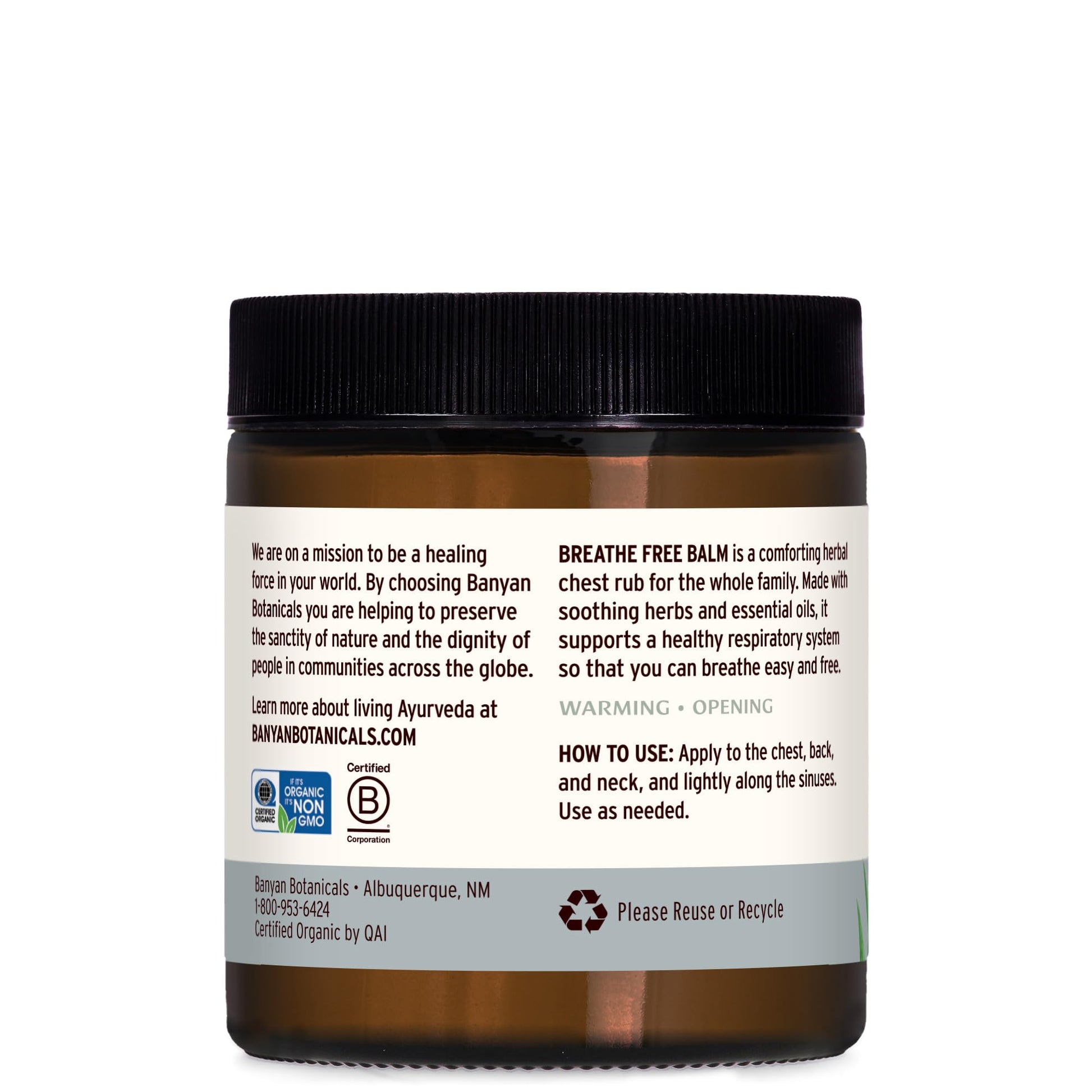 Petroleum free natural chest rub jar alongside organic ingredients like ginger and eucalyptus leaf