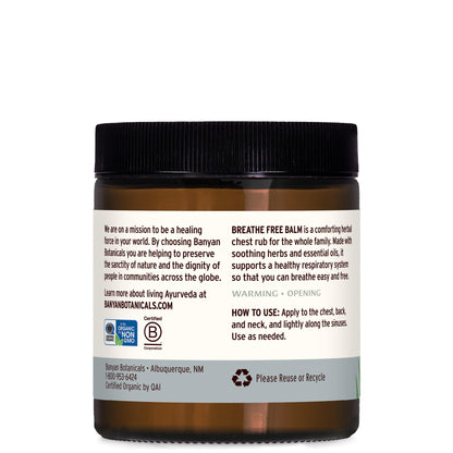 Petroleum free natural chest rub jar alongside organic ingredients like ginger and eucalyptus leaf