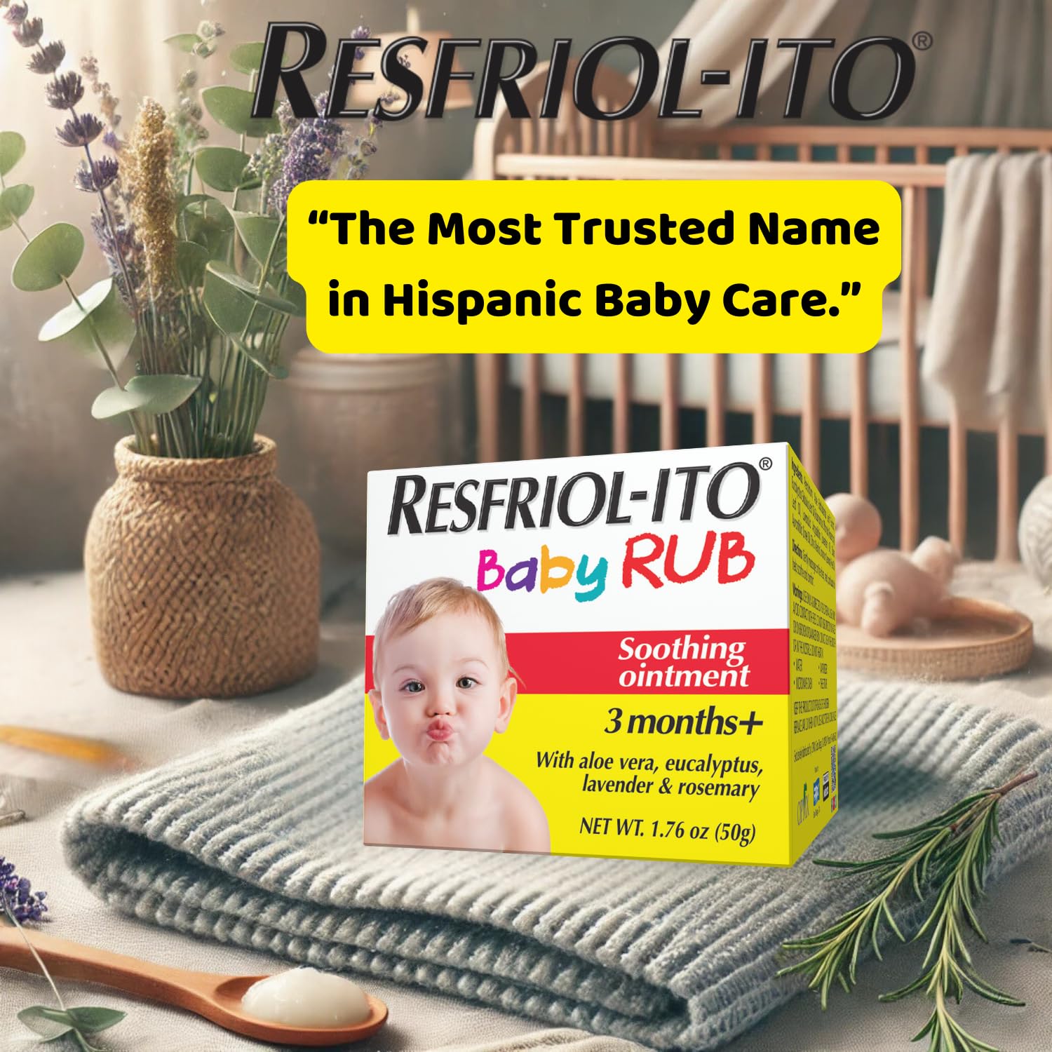 USA imported Resfriol-ito chest balm for natural infant aromatic comfort.