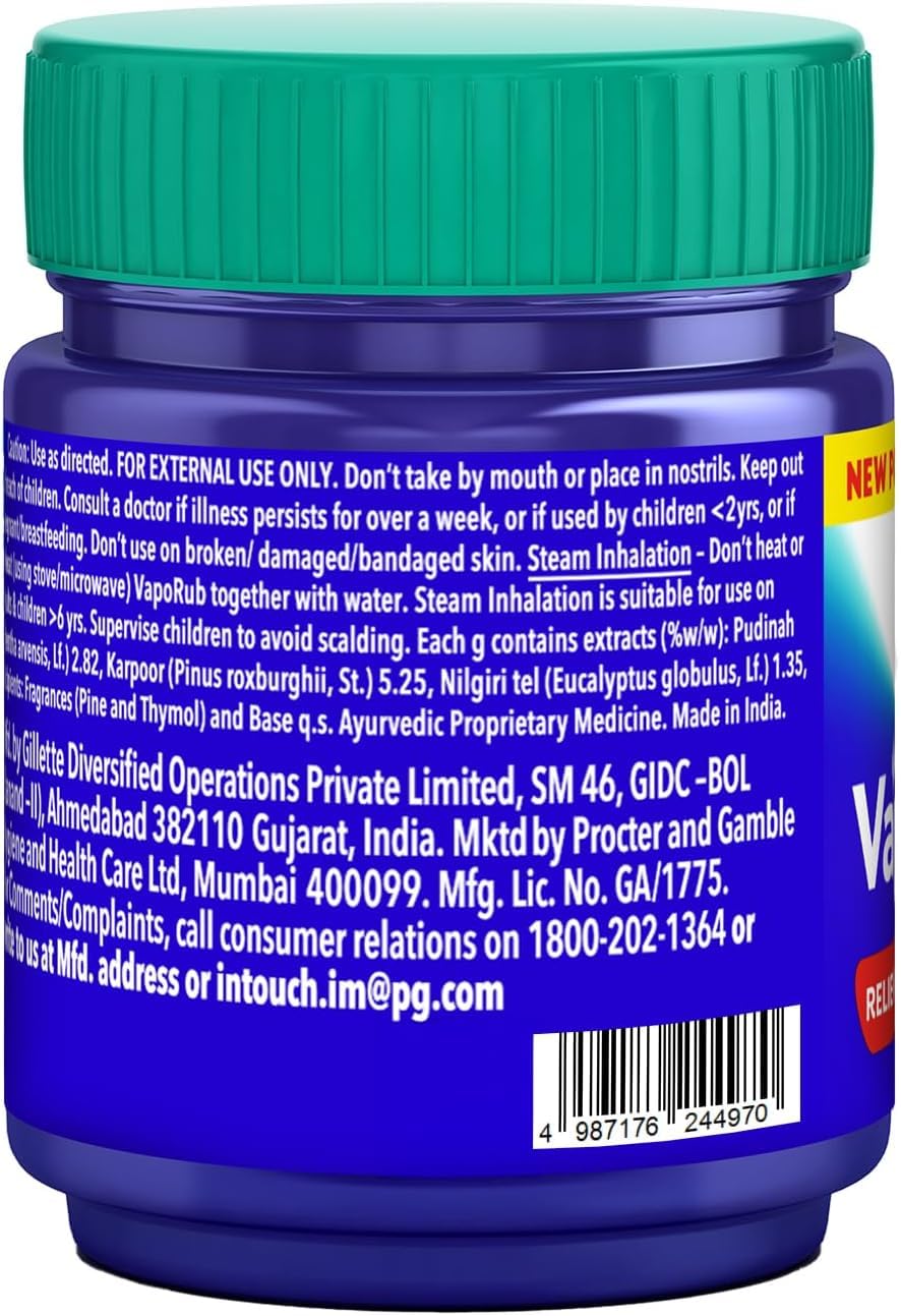 Vicks VapoRub classic formula nasal decongestant and cough relief jar isolated on white backdrop