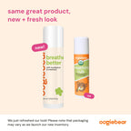 Oogiebear Baby Breathing Balm tube packaging with eucalyptus and rosemary graphics