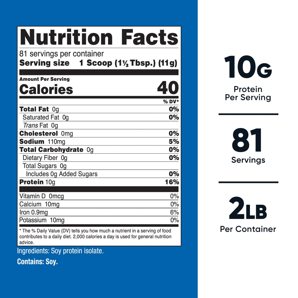 Nutricost unflavored plant based protein powder supplement nutritional facts label