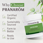 Authentic imported Pranarom vapor rub cream application guide text on the outer cardboard packaging.