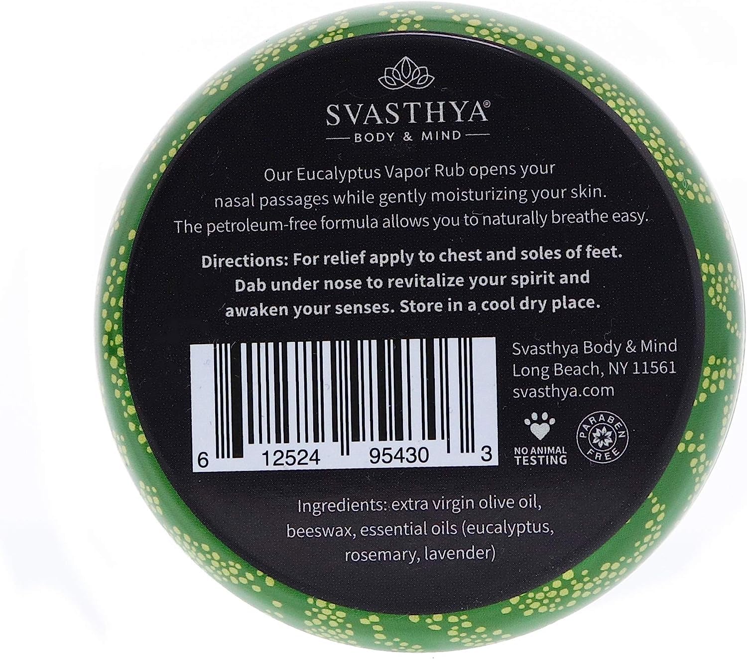 Svasthya USA imported cold and cough relief ointment showing two ounce packaging