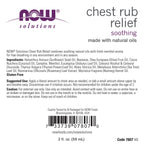 Now Foods Solutions Chest Rub Relief natural ingredients label