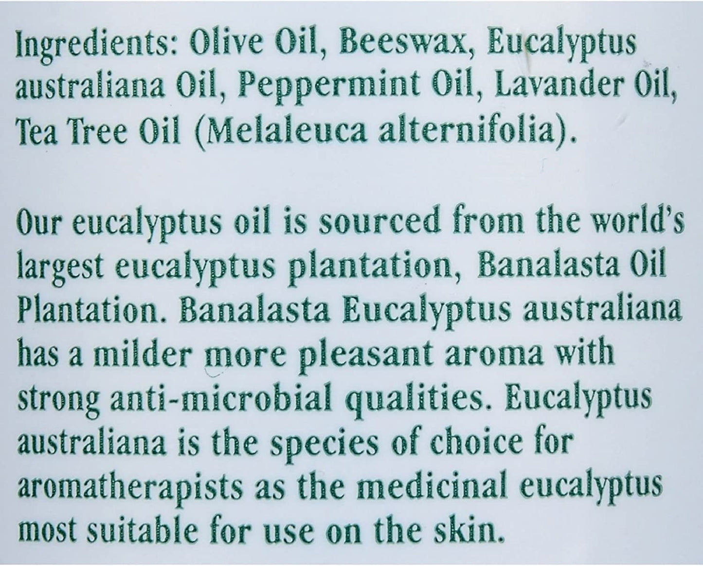 Natural respiratory balm with eucalyptus and tea tree oil for comforting chest application