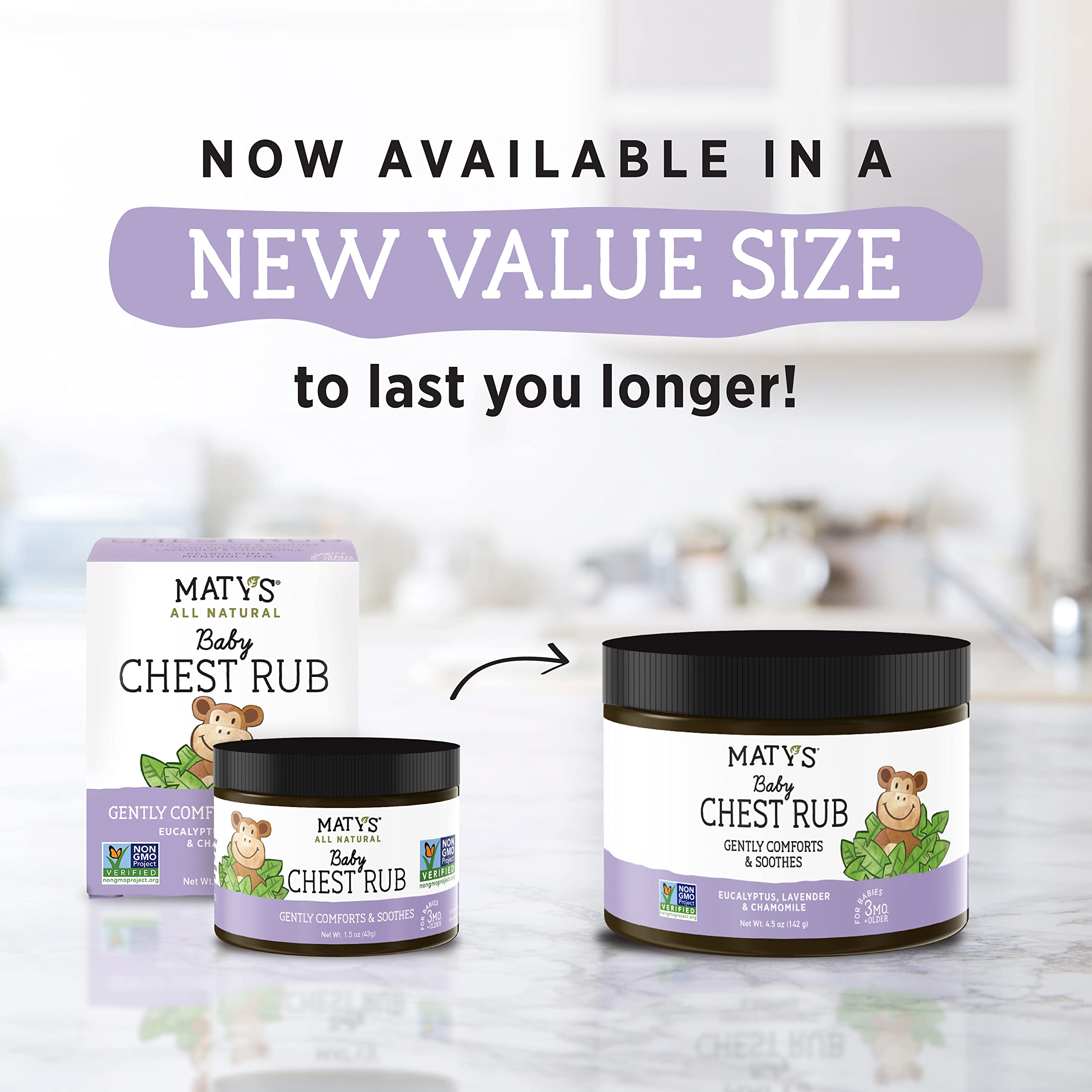 Matys Baby Chest Rub clean ingredients label detailing eucalyptus lavender and chamomile essential oils