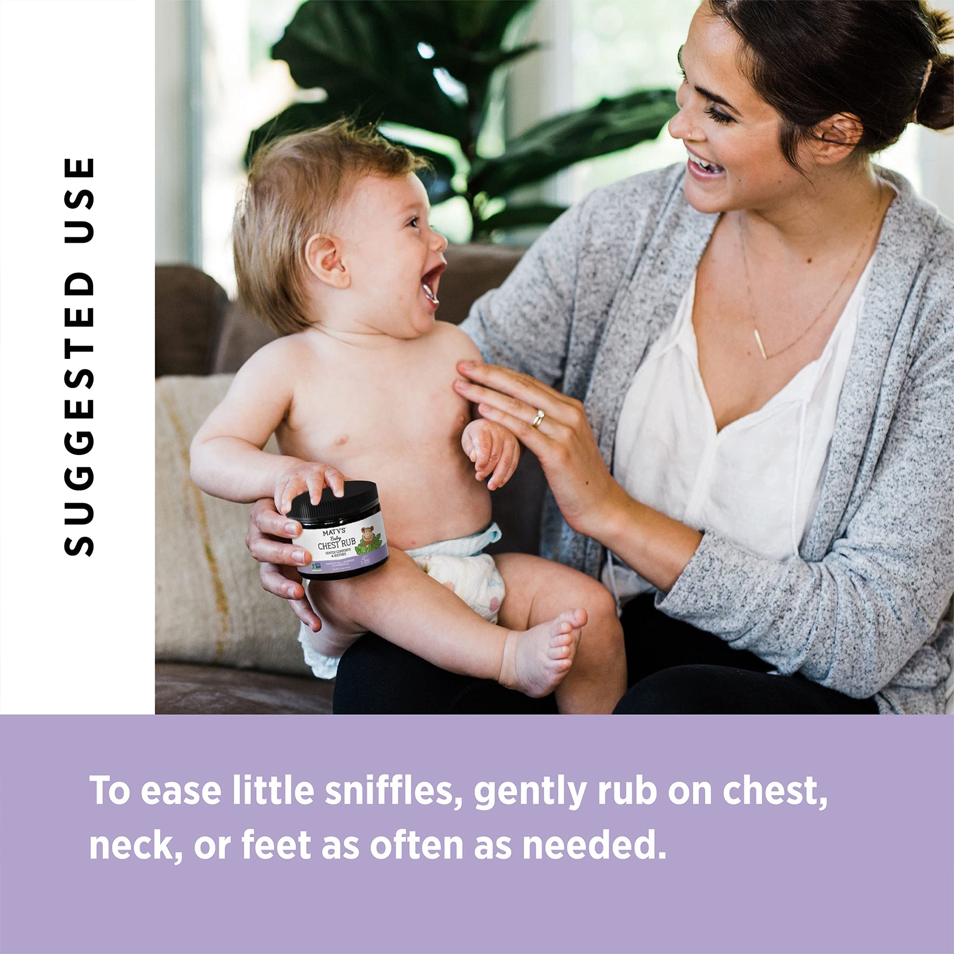 Matys Baby Chest Rub smooth texture ointment inside the open jar for baby skin application