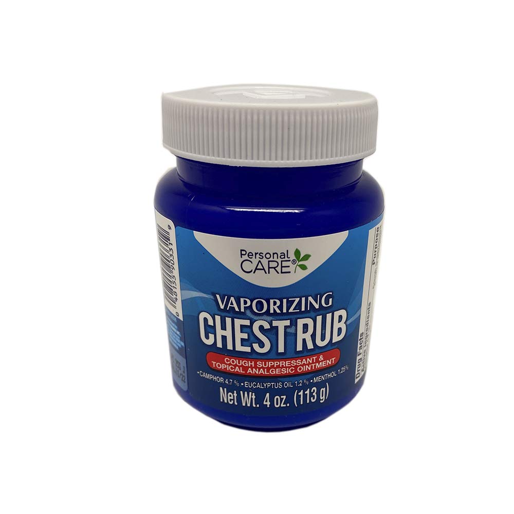 Personal Care medicated chest rub triple pack packaging showcasing active ingredients