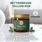 Betterbrand tallow rub jar with menthol and eucalyptus
