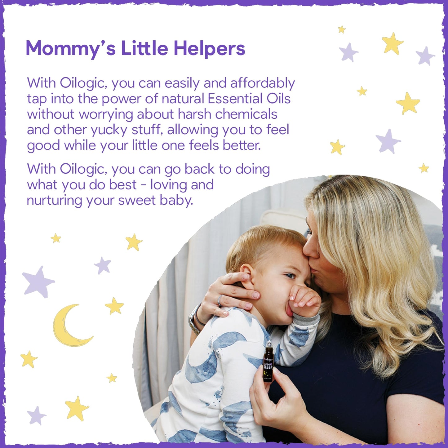Authentic USA imported Oilogic baby bedtime calming rub stick on white background