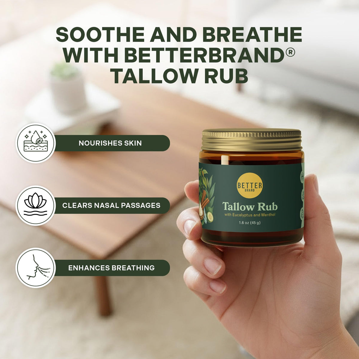 Betterbrand medicated tallow rub packaging details