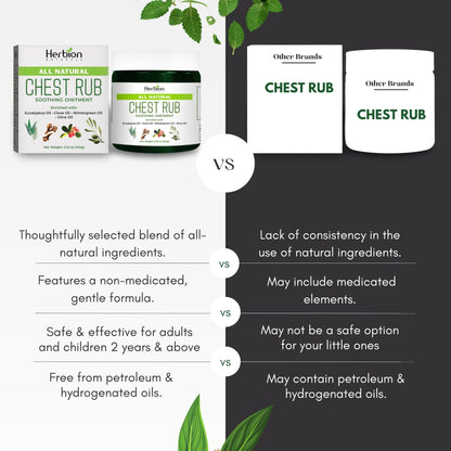 Camphor free chest rub by Herbion Naturals for adult and child respiratory comfort.
