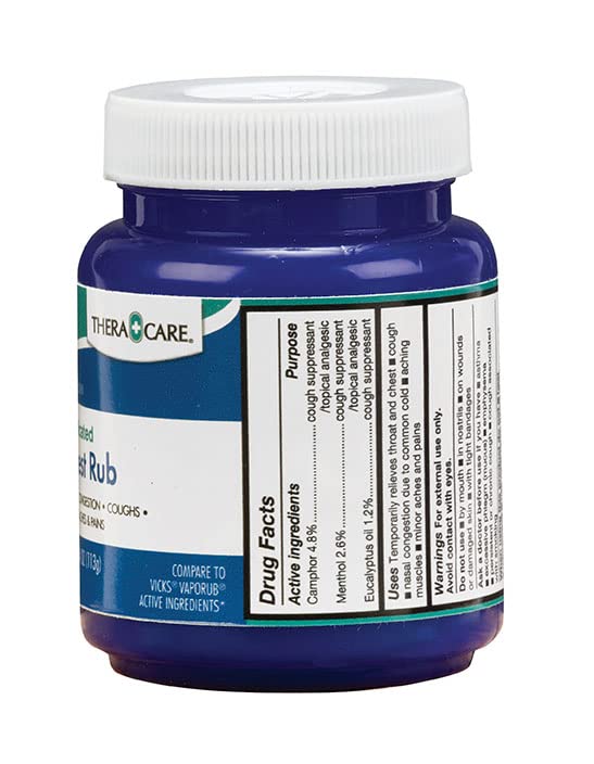 TheraCare topical vaporizing ointment 4 ounce jar showing product label