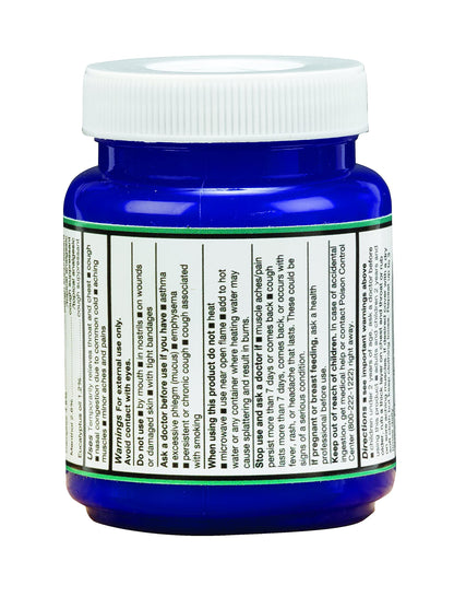 TheraCare cold and congestion relief ointment active ingredients panel