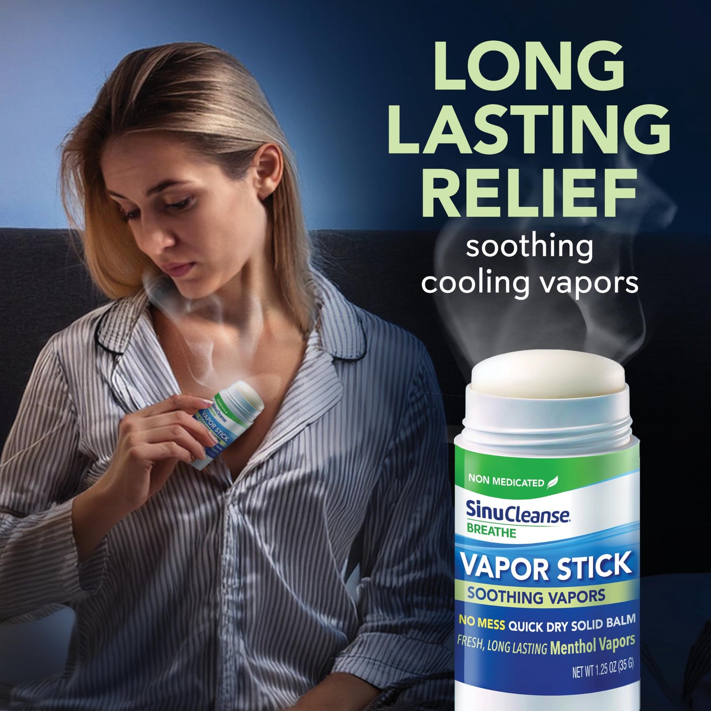 Side profile of SinuCleanse Vapor Stick showing portable size