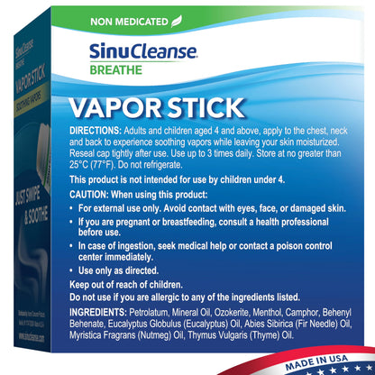 Travel size SinuCleanse Vapor Stick for sinus congestion relief