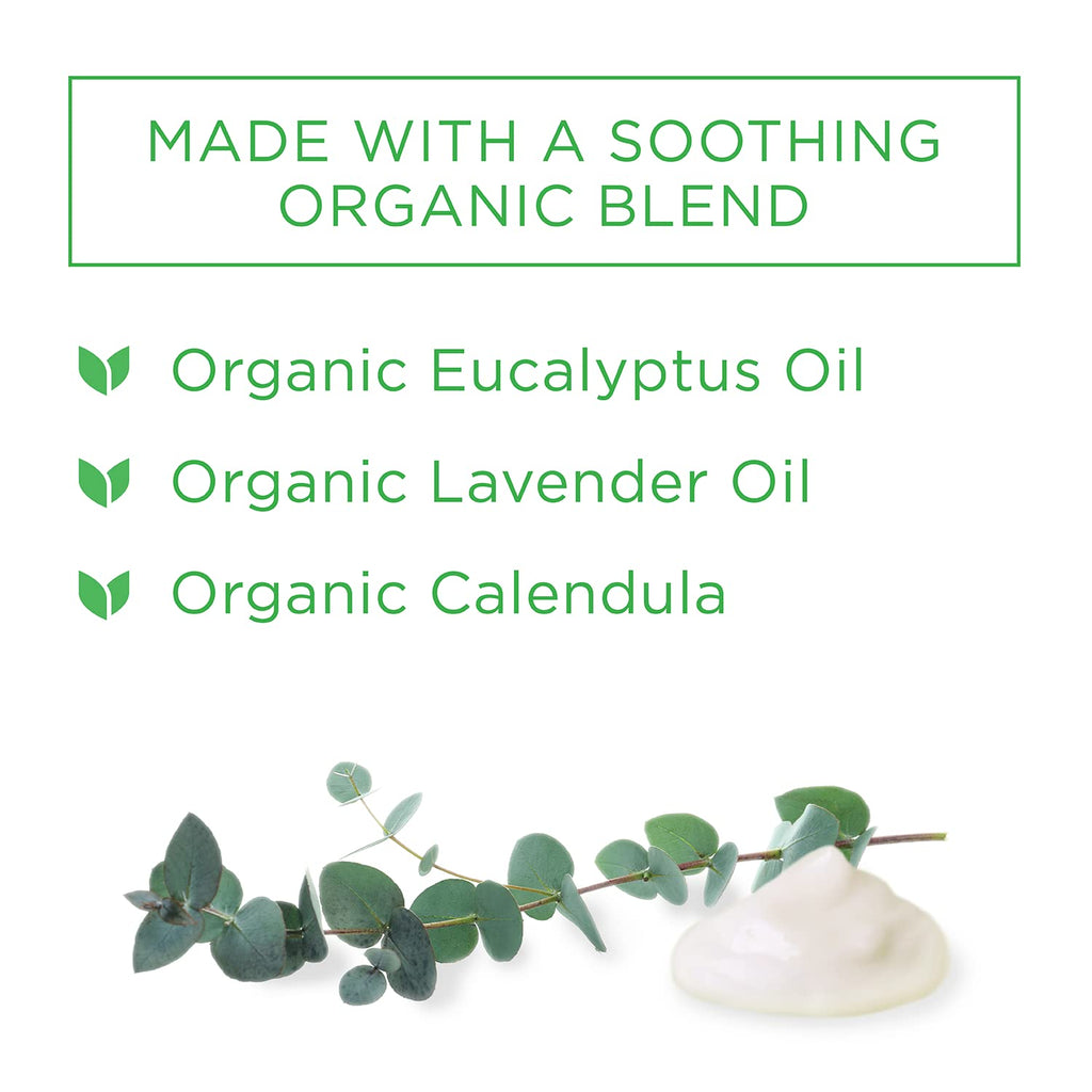 Back label of Hyland's baby chest rub showing natural ingredients like lavender and chamomile