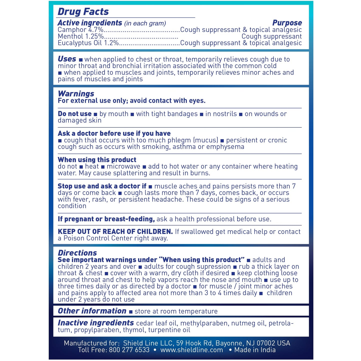 MED PRIDE USA imported cough suppressant ointment for adults and kids