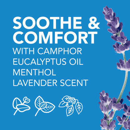Vicks Lavender chest rub label showing active cold relief ingredients