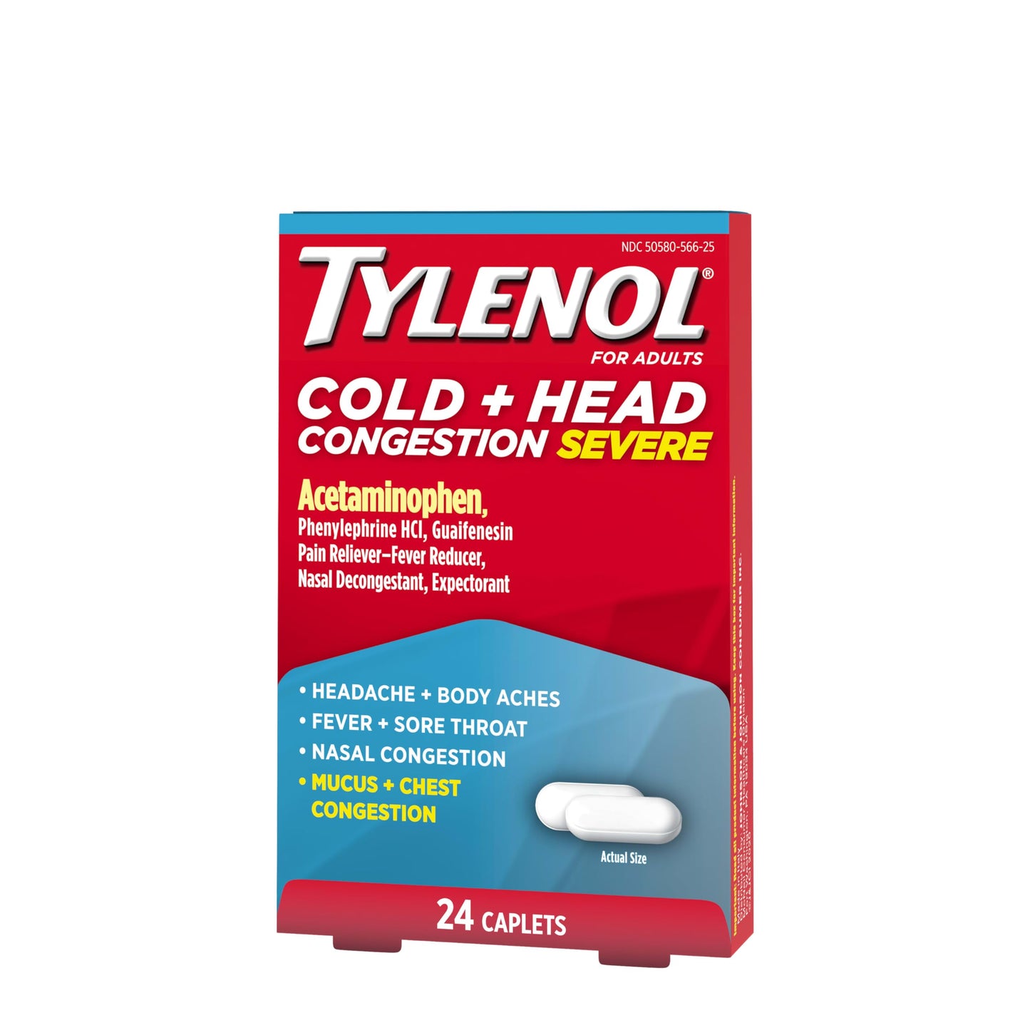 Blister pack presentation of Tylenol multi symptom cold and fever reducer pills
